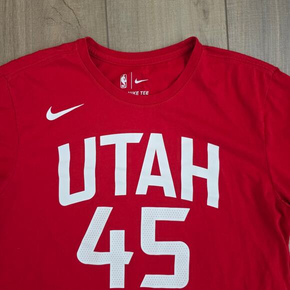 Nike The Tee Crewneck Red UTAH Jazz Mitchell Short Sleeve T-Shirt Women Sz M - Picture 3 of 4